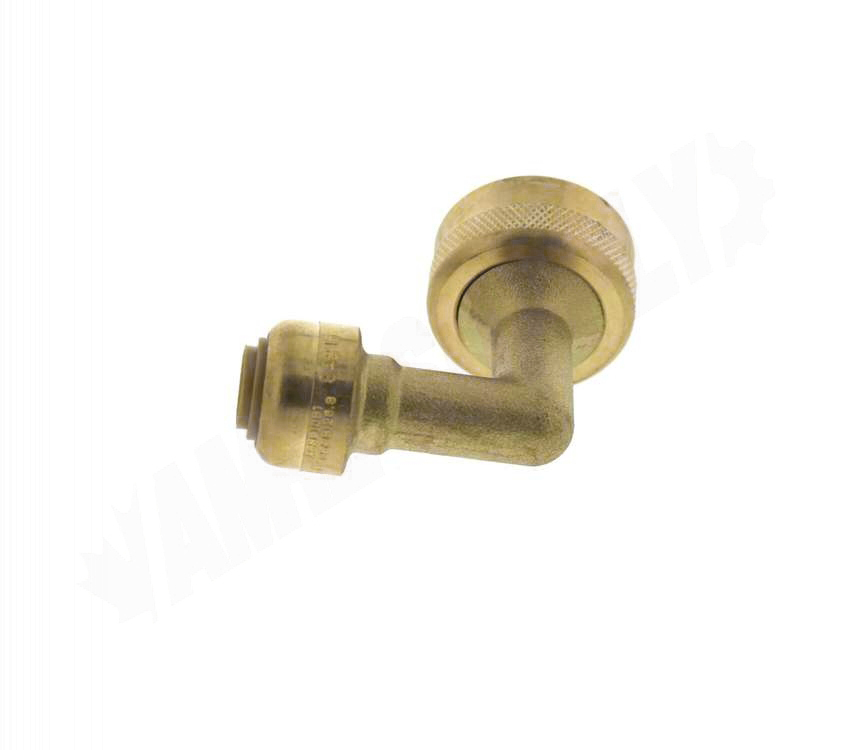 U2276LF - Universal 1/4" x 3/4" Garden Hose Nut Dishwasher Elbow, Push On