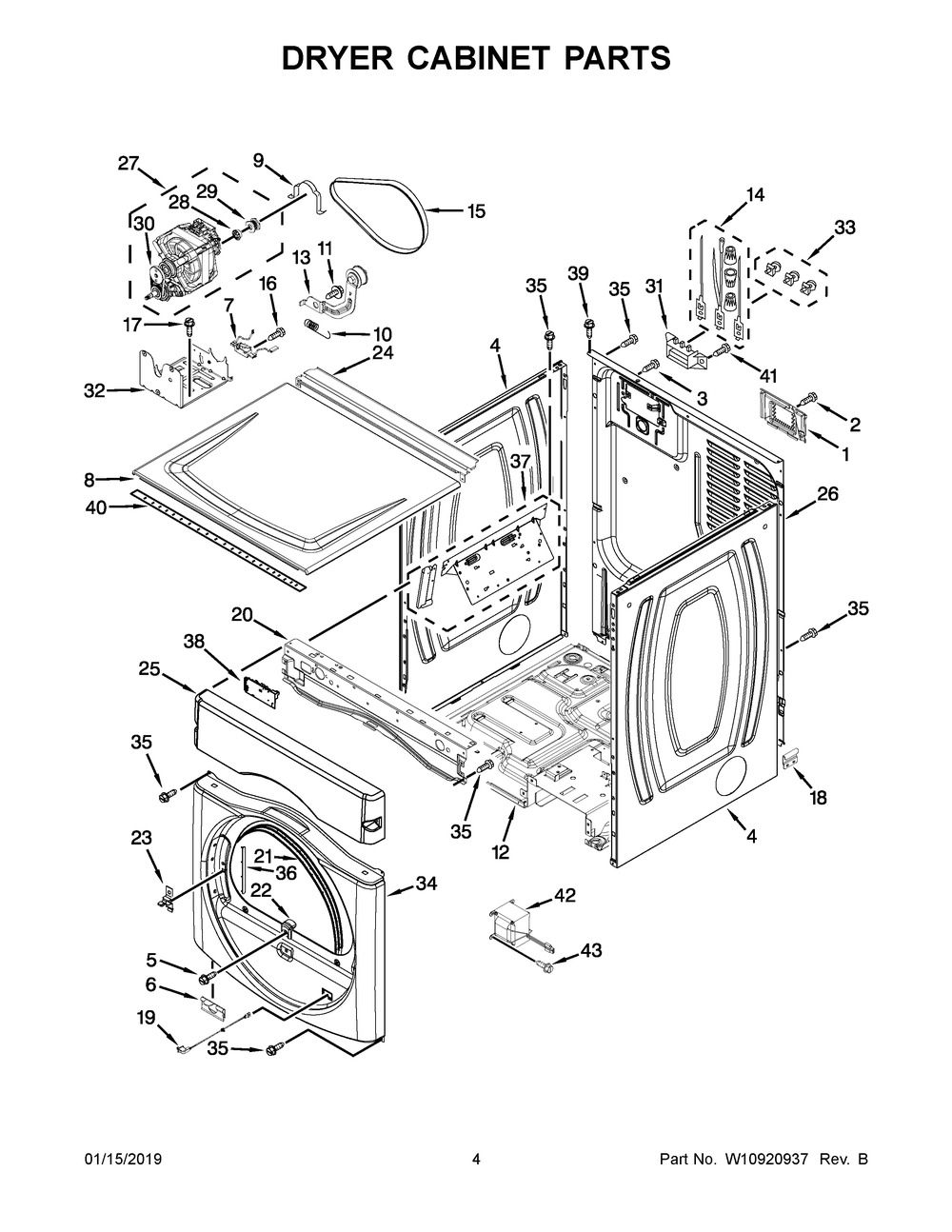WPW10336080 - Genuine OEM Whirlpool Dryer Top Panel, White