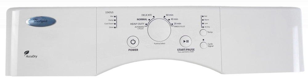 WPW10215458 - Genuine OEM Whirlpool Dryer Control Panel, White