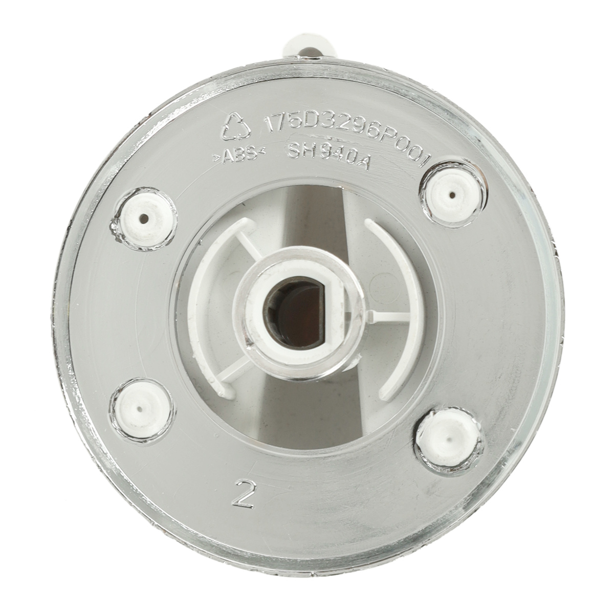 WW02F00278 - Genuine OEM GE Washer/Dryer Selector Knob, White/chrome