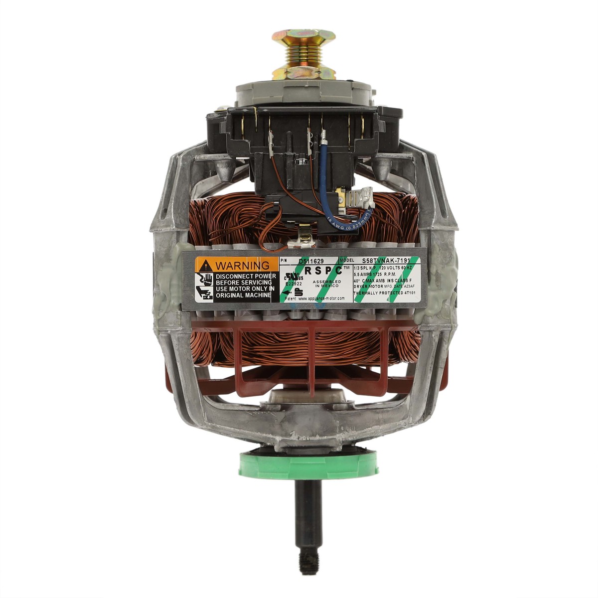 D511629P - Genuine OEM Speed Queen Dryer Drive Motor, with Pulley