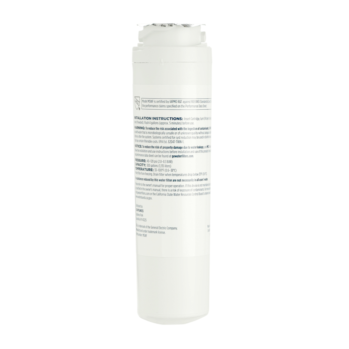 WG03F00676 - Genuine OEM GE Smartwater Refrigerator Water Filter, MSWF