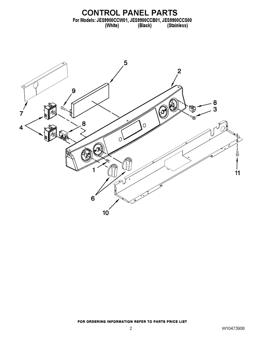 W10236211 - Genuine OEM Whirlpool Range Control Panel Assembly