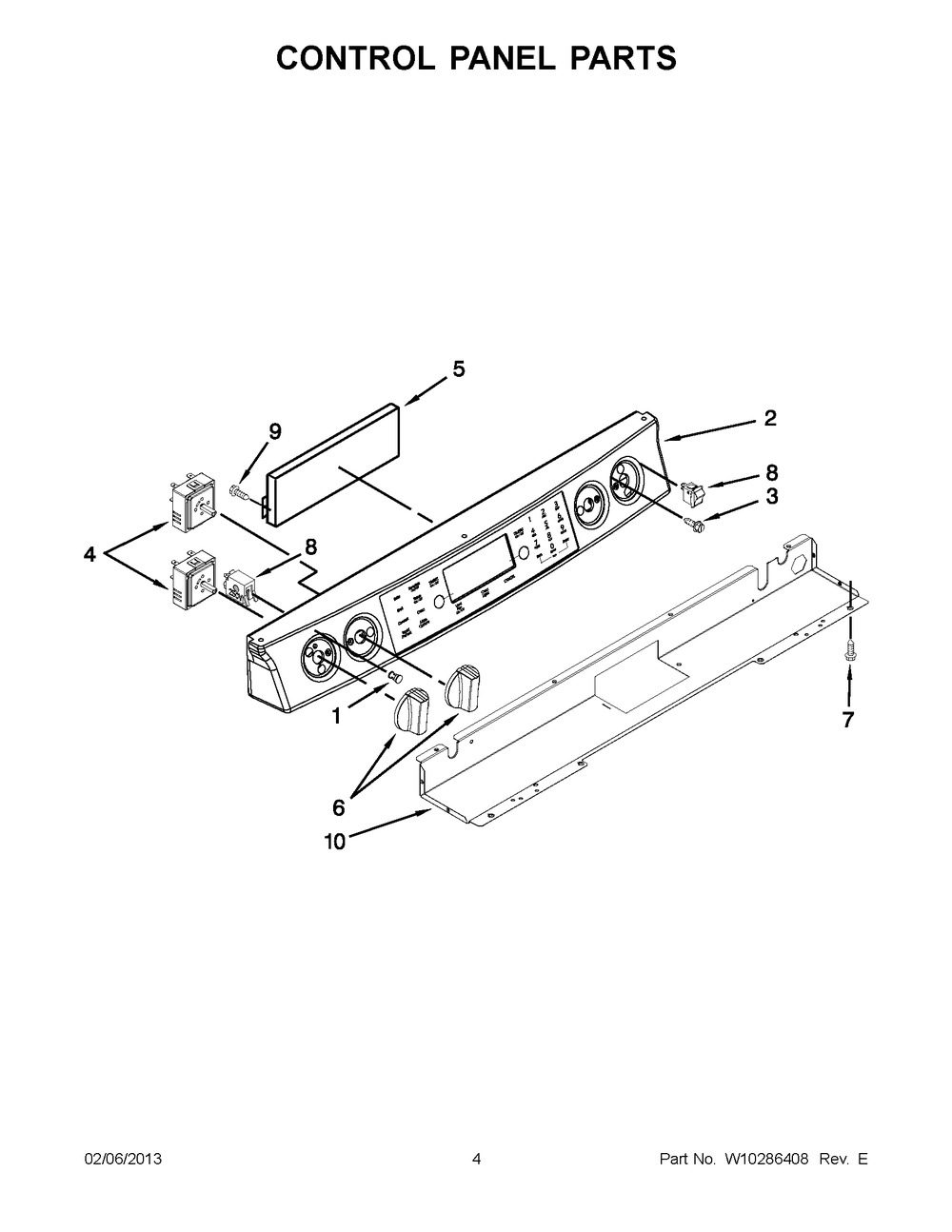 W10314420 - Genuine OEM Whirlpool Range Control Panel, Stainless