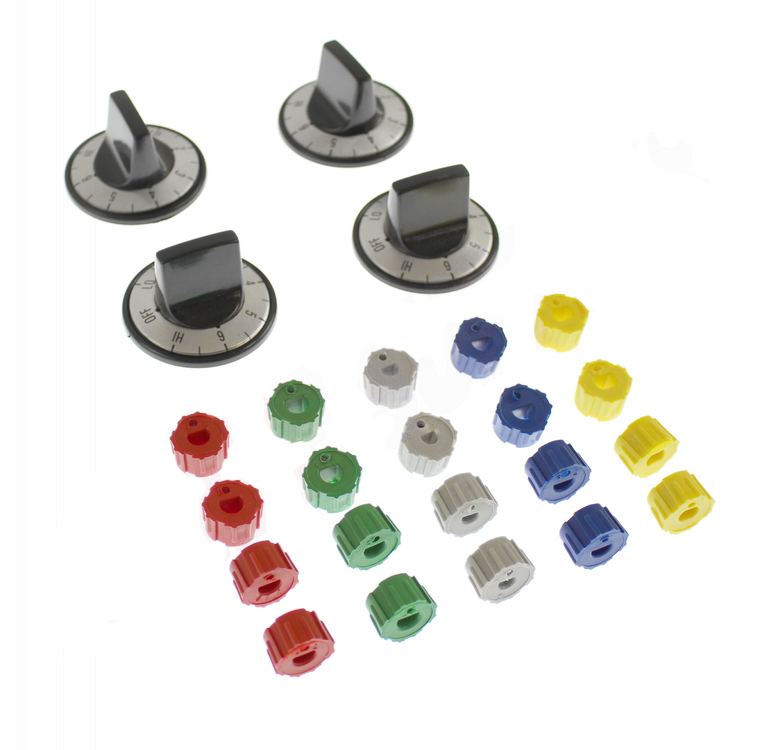 RK100 - Universal Supco Range Burner Control Knob Kit, Black, 4 Pieces