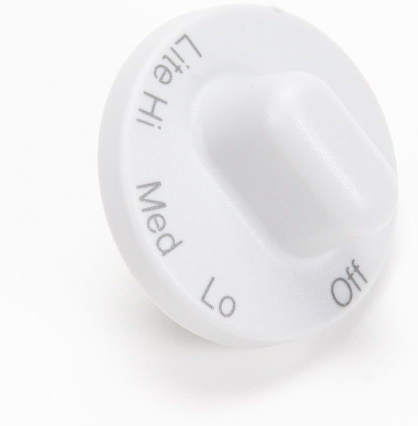 WP71001653 - Genuine OEM Whirlpool Range Burner Control Knob, Grey