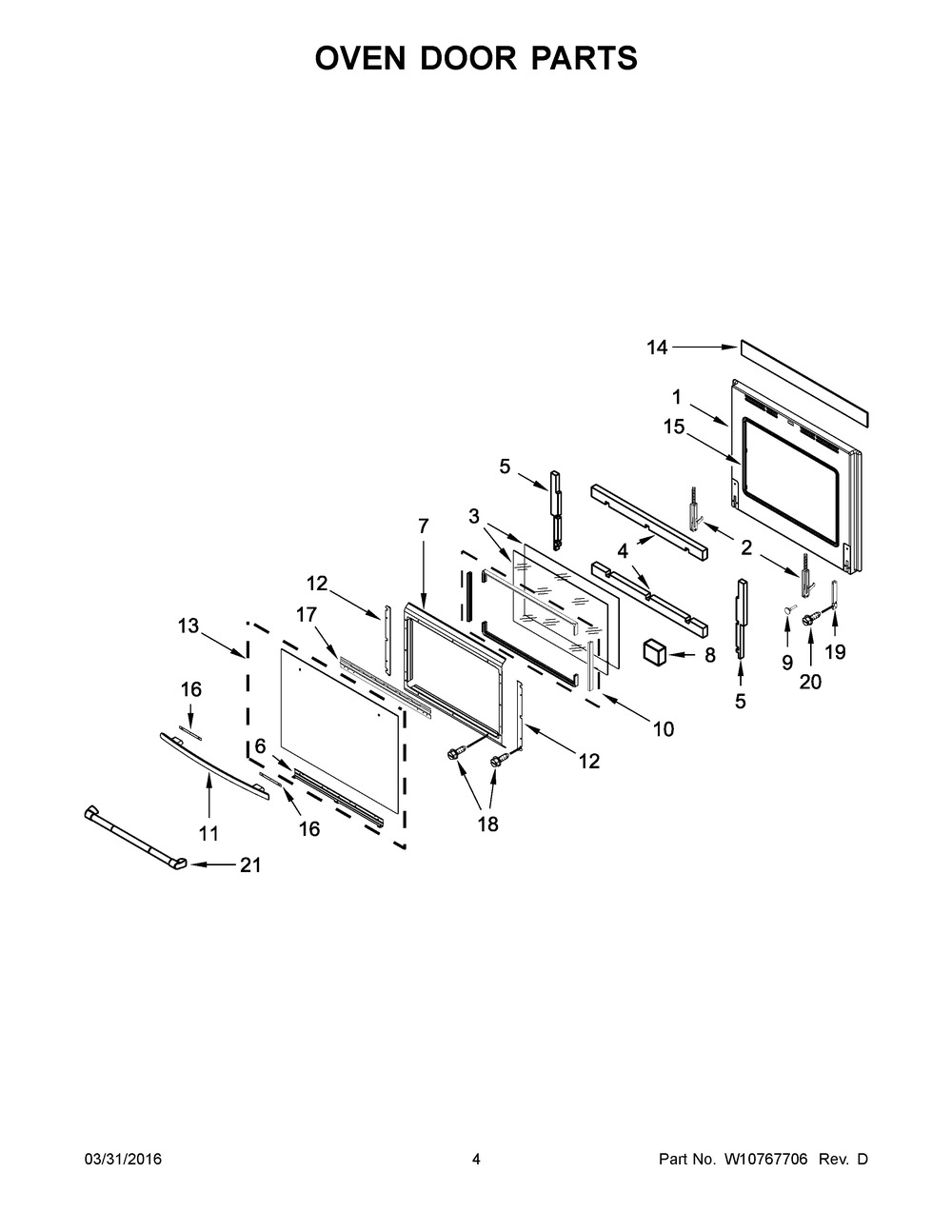 WPW10176100 - Genuine OEM Whirlpool Range Inner Oven Door Glass