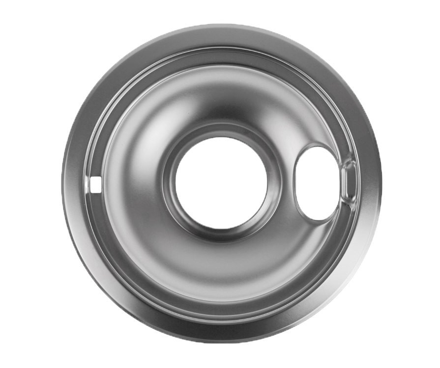 W10196406RW - Genuine OEM Whirlpool Range Drip Bowl, Chrome, 6"