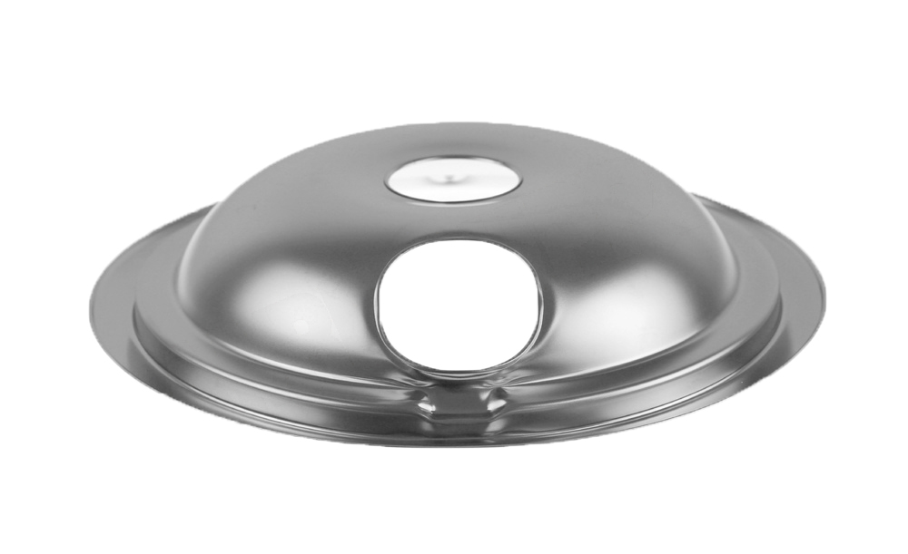 WS01L09258 - Genuine OEM GE Range Large Drip Pan, 8", Chrome