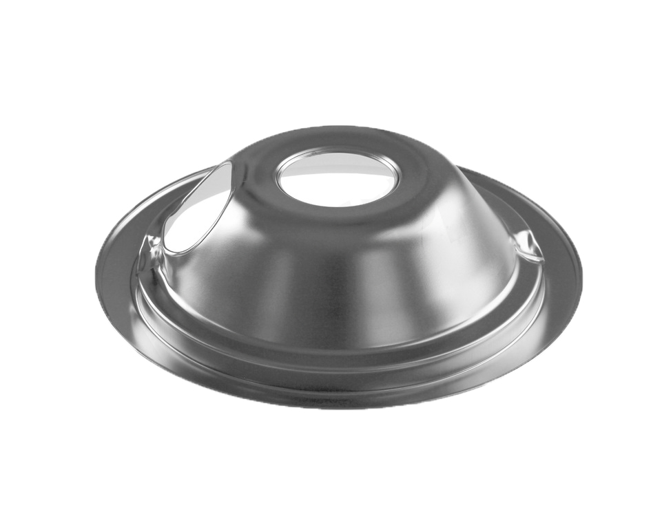 WS01L09257 - Genuine OEM GE Range Burner Drip Bowl, 6" Chrome