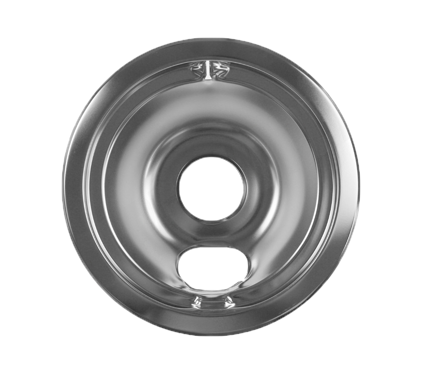 WS01L09257 - Genuine OEM GE Range Burner Drip Bowl, 6" Chrome