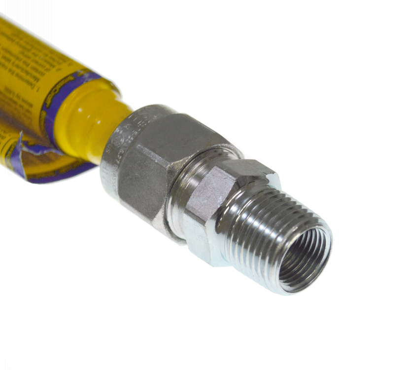 CSSC54-48 - Genuine OEM Universal ProCoat Stainless Steel Gas Connector, 1/2" Yellow Tube With Fittings, 48"