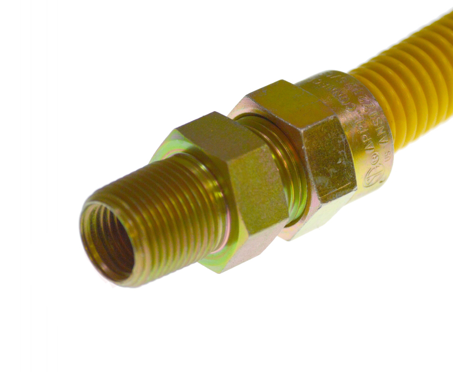 ACS-375MM-36 - Genuine OEM Universal Yellow Coated Stainless Steel Gas Connector 3/8" x 3/8" NPT, 36" Long