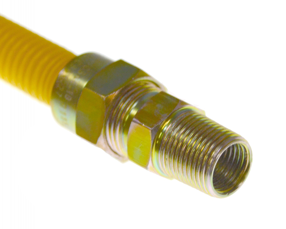 ACS-375MM-48 - Genuine OEM Universal Yellow Coated Stainless Steel Gas Connector 3/8" x 3/8" NPT, 48" Long