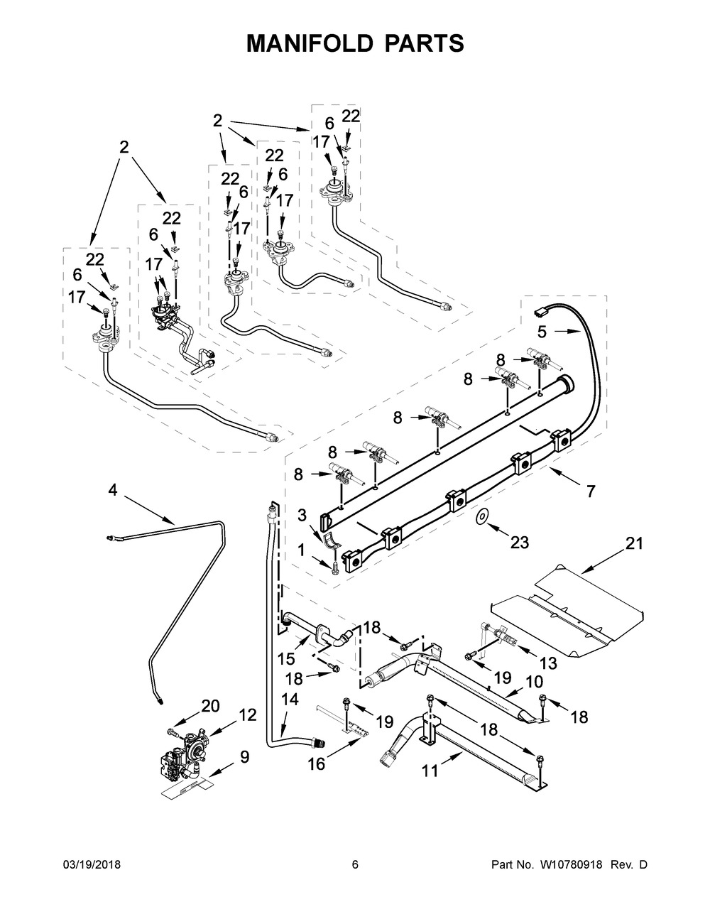 W10566055 - Genuine OEM Whirlpool Range Burner Gas Valve