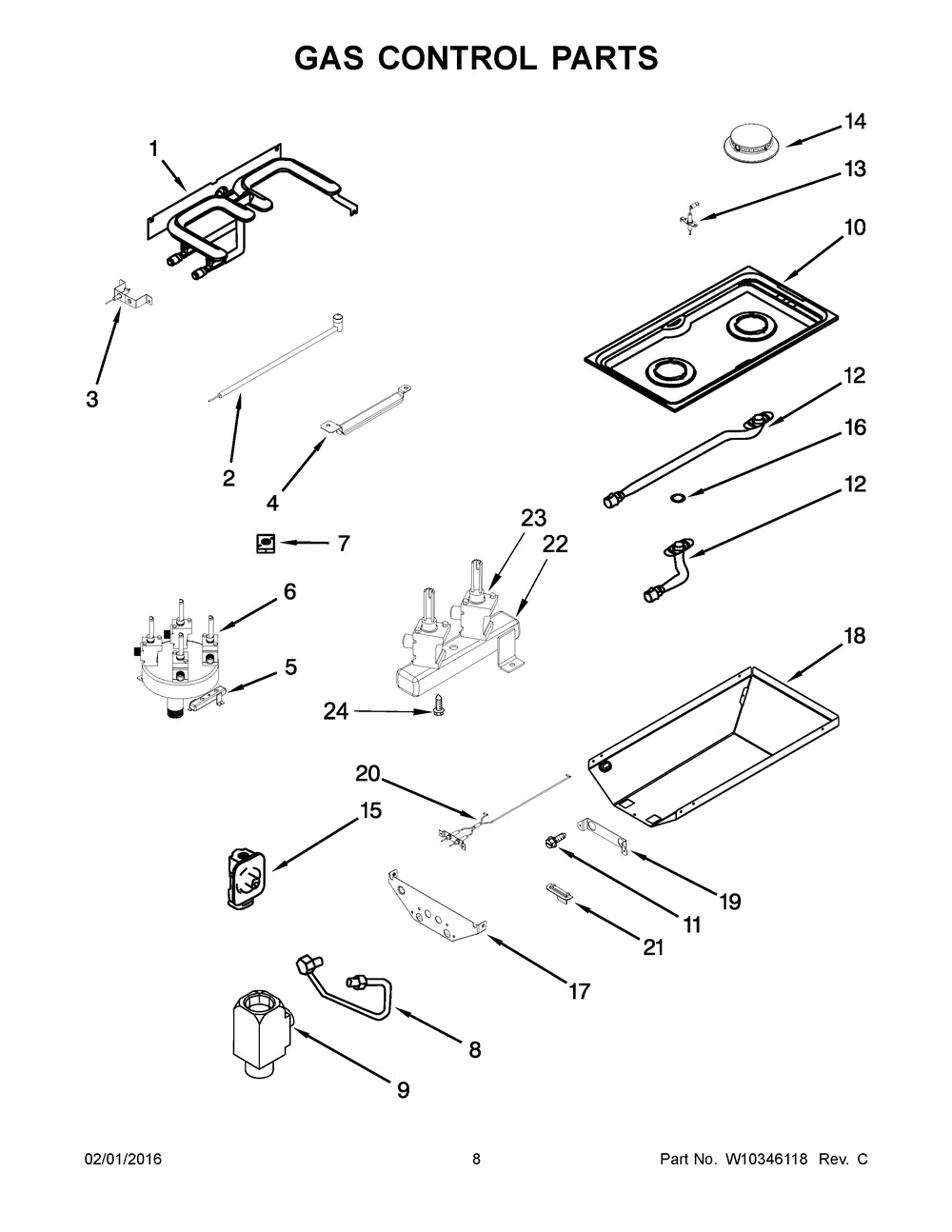 WP74006156 - Genuine OEM Whirlpool Range Surface Burner Valve
