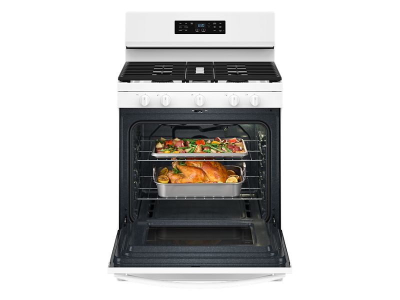 30" Whirlpool Gas Range with Air Cooking Technology and Steam Clean - WFGS4530SW