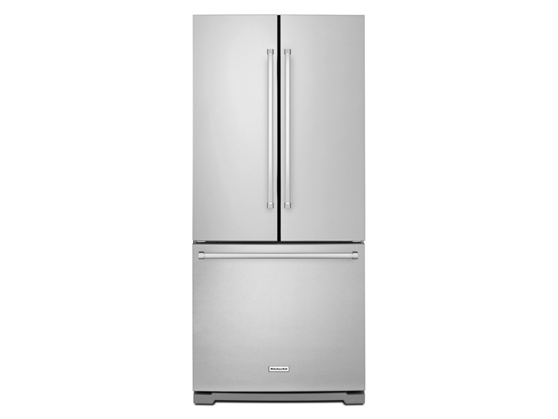 30" KitchenAid 20 Cu. Ft. Standard Depth French Door Refrigerator with Interior Dispense - KRFF300ESS