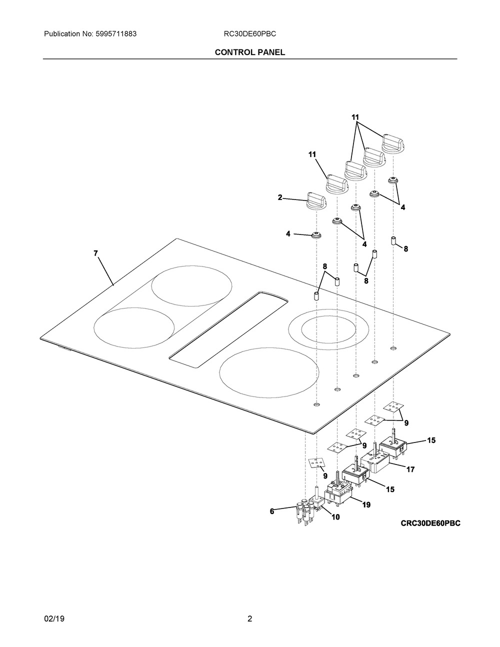 318293825 - Genuine OEM Frigidaire Range Surface Element Switch