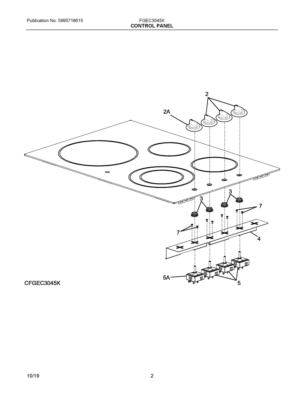 903097-9040 - Genuine OEM Frigidaire Range Surface Element Switch