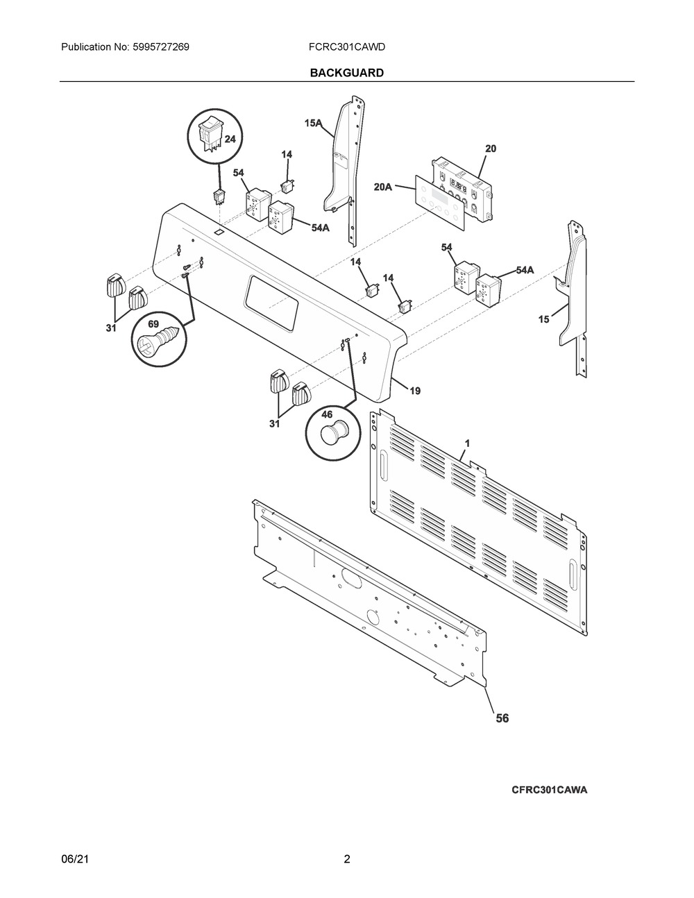 5304527842 - Genuine OEM Frigidaire Range Fan Rocker Switch, White