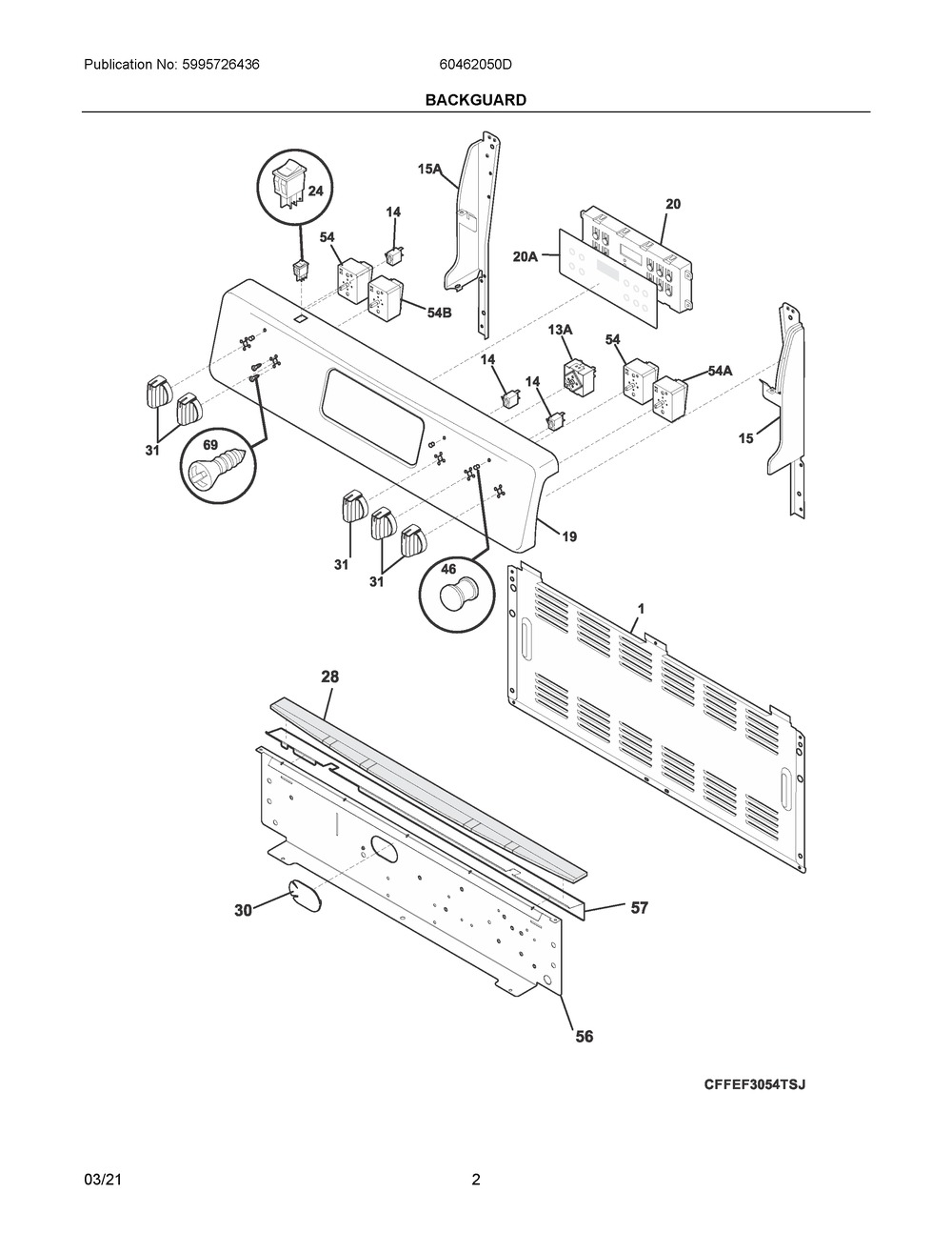 5304527841 - Genuine OEM Frigidaire Range Rocker Switch, Black