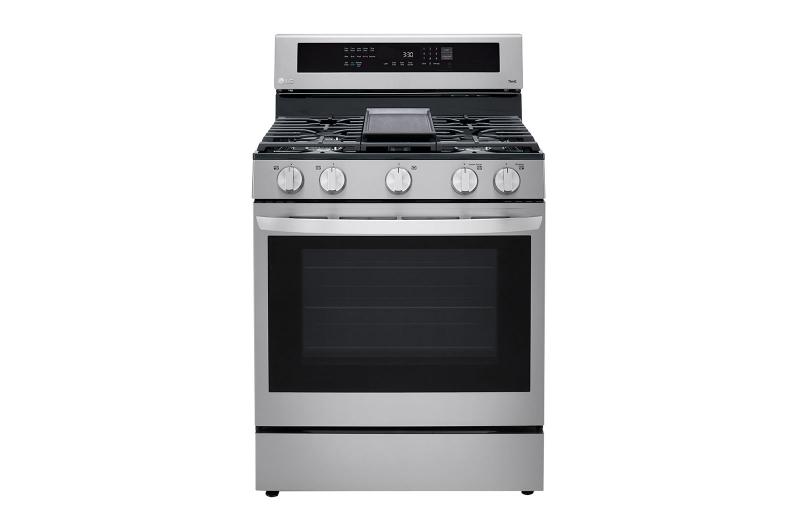 30" LG 5.8 Cu. Ft. Smart Wi-Fi Enabled True Convection InstaView Gas Range With Air Fry - LRGL5825F