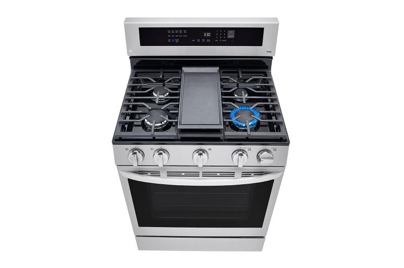 30" LG 5.8 Cu. Ft. Smart Wi-Fi Enabled True Convection InstaView Gas Range With Air Fry - LRGL5825F