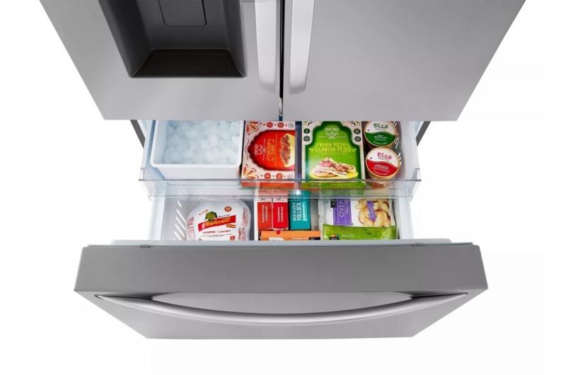 36" LG 31 Cu. Ft. Smart Standard-Depth MAX French Door Refrigerator with Dual Ice - LRFXS3106S