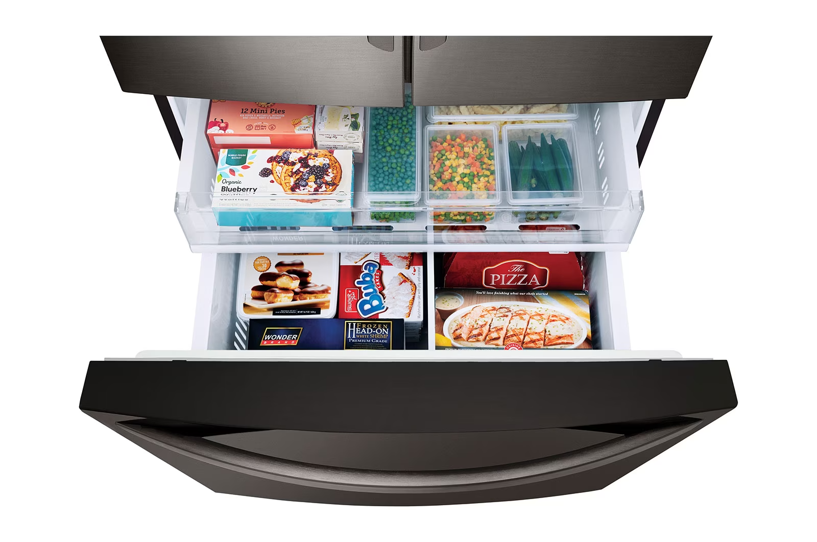 36" LG 28 Cu. Ft. French Door Refrigerator with Slim SpacePlus Ice and Water dispenser - LRFS28XBD