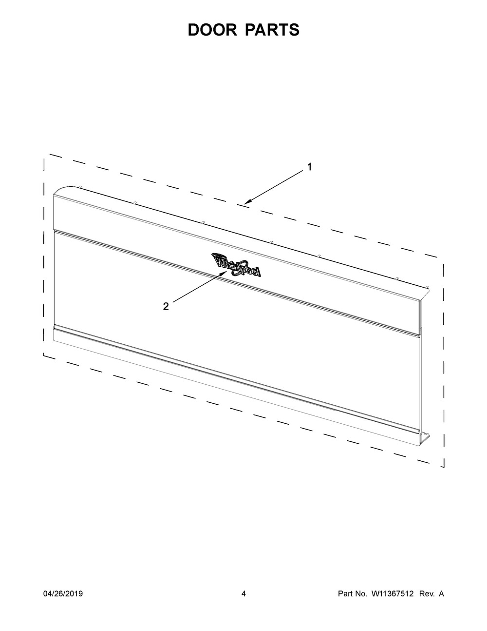 W11210026 - Genuine OEM Whirlpool Microwave Door Assembly, White