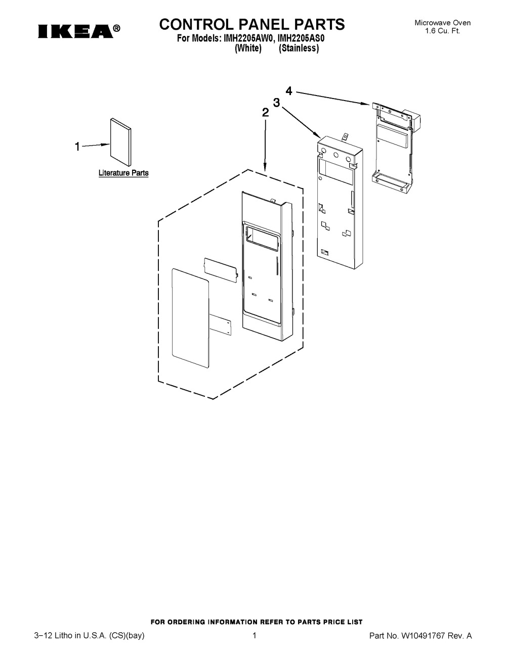 WPW10464874 - Genuine OEM Whirlpool Microwave Electronic Control Board