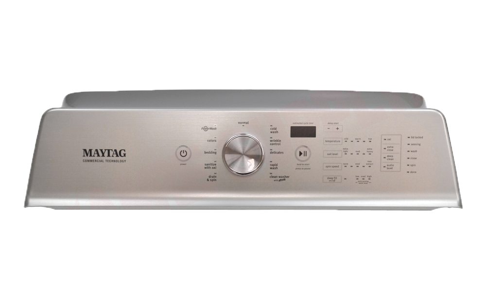 W11162441 - Genuine OEM Whirlpool Washer Control Panel Assembly, Chrome Shadow