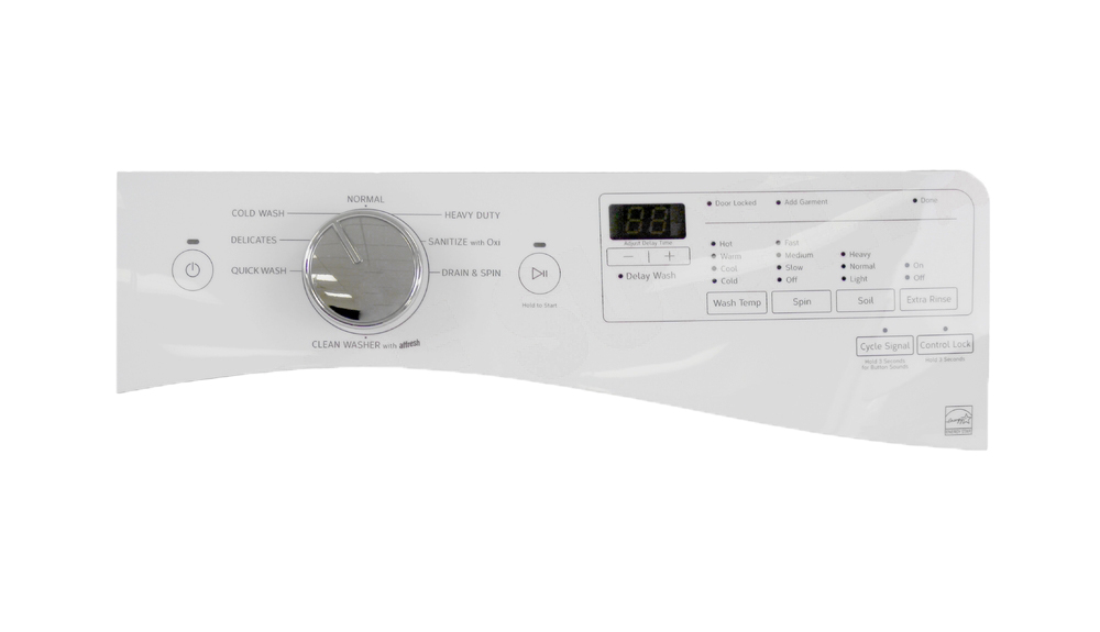 W10911021 - Genuine OEM Whirlpool Washer User Interface Assembly, White