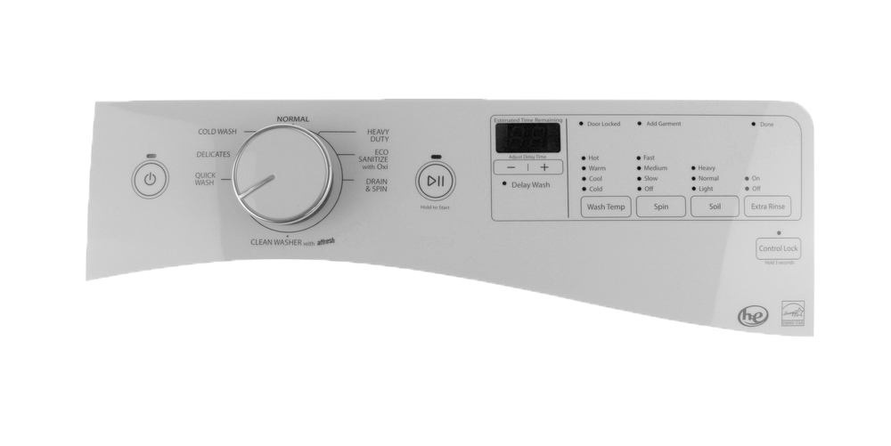 WPW10750475 - Genuine OEM Whirlpool Washer Control Panel Assembly, White