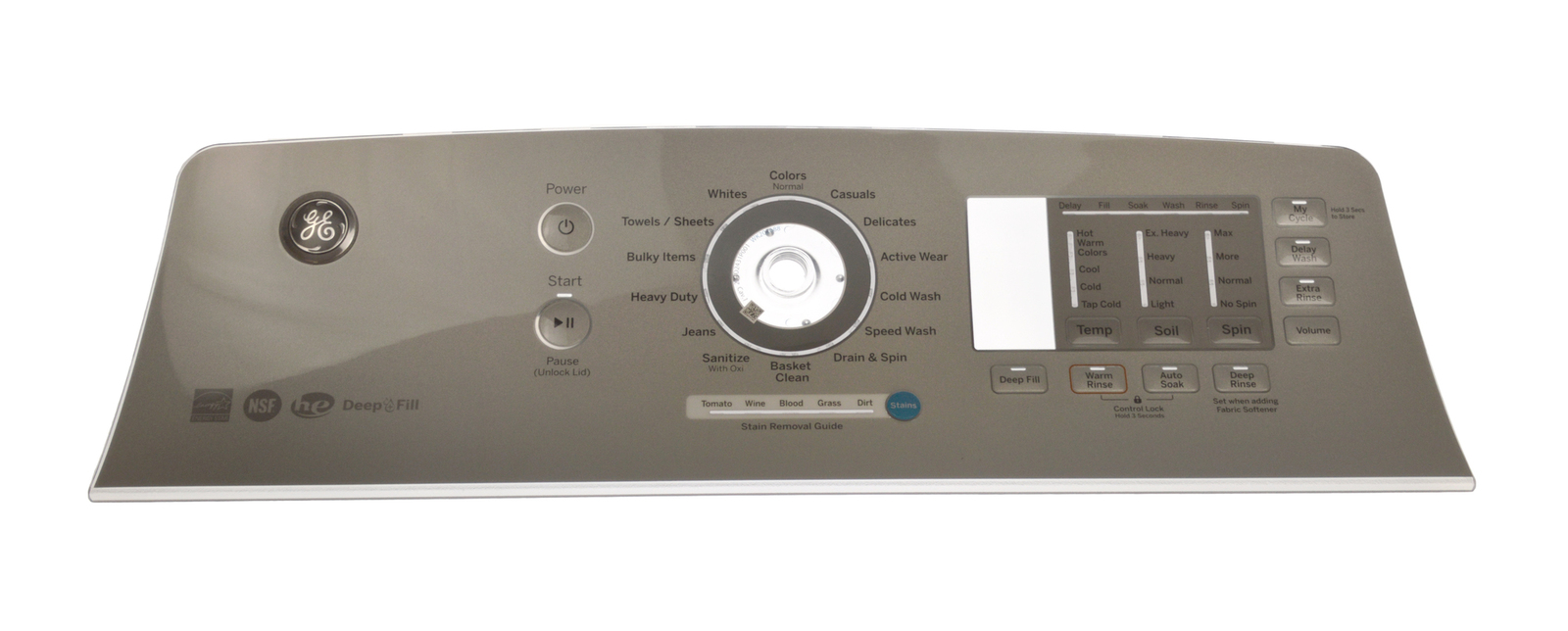 WW01L01623 - Genuine OEM GE Washer Control Panel Console, Stainless
