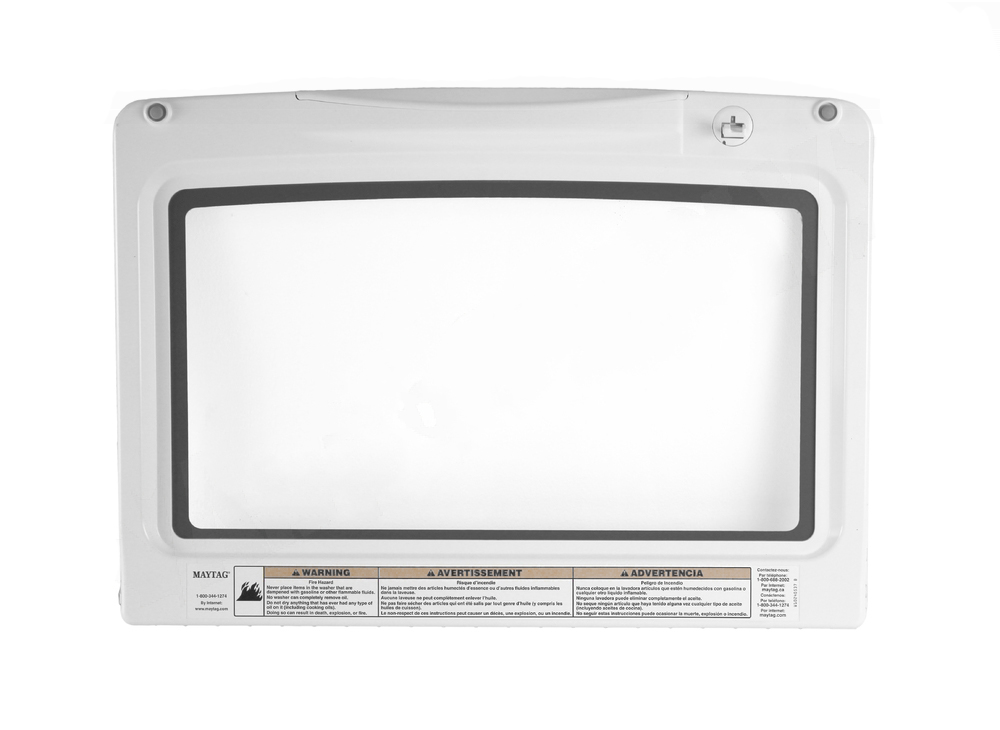 W11117421 - Genuine OEM Whirlpool Washer Glass Lid, White