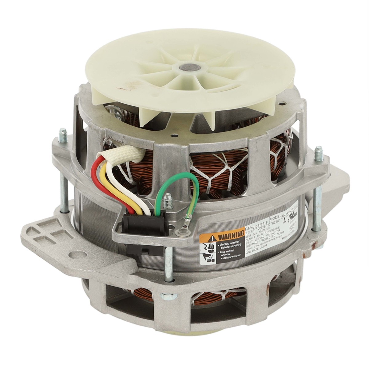 W10832724 - Genuine OEM Whirlpool Top Load Washer Drive Motor With Pulley, 1/3hp