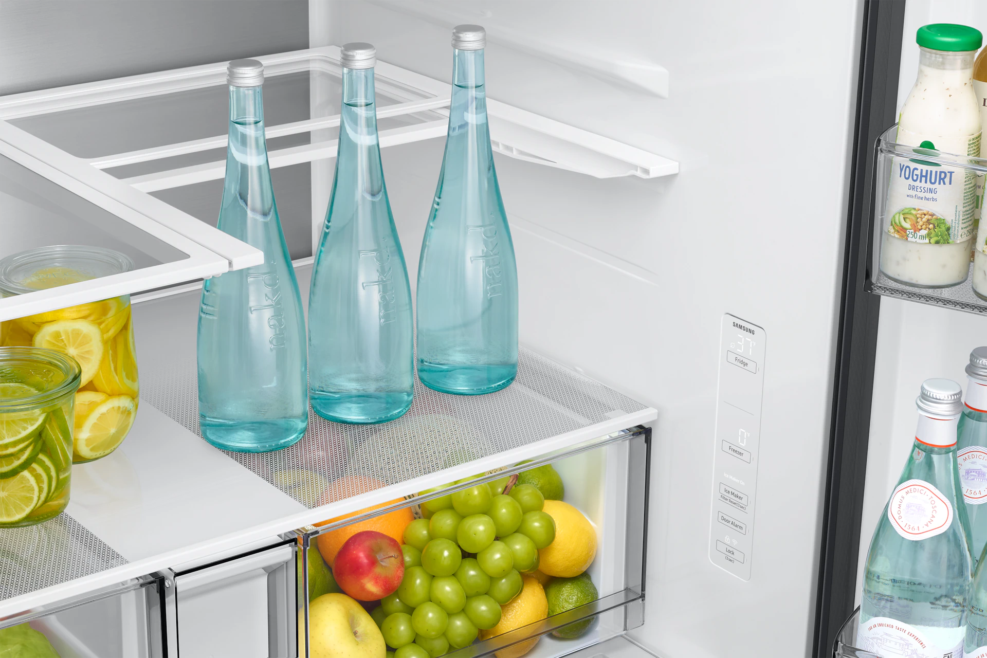 36" Samsung Bespoke AI 3-Door French Door Refrigerator with In-Door Tall Dispenser - RF70H30KEEAA