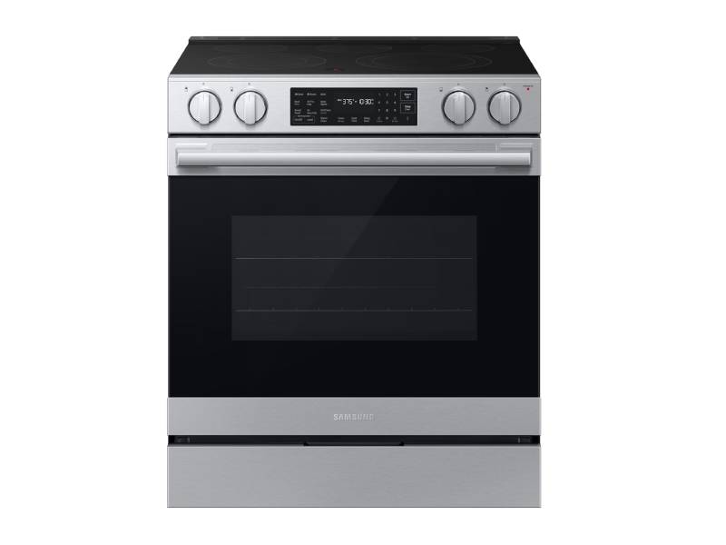 30" Samsung 6.3 Cu. Ft. Electric Slide-In Range True Convection with Air Fry Max - NSE80H63SRAC