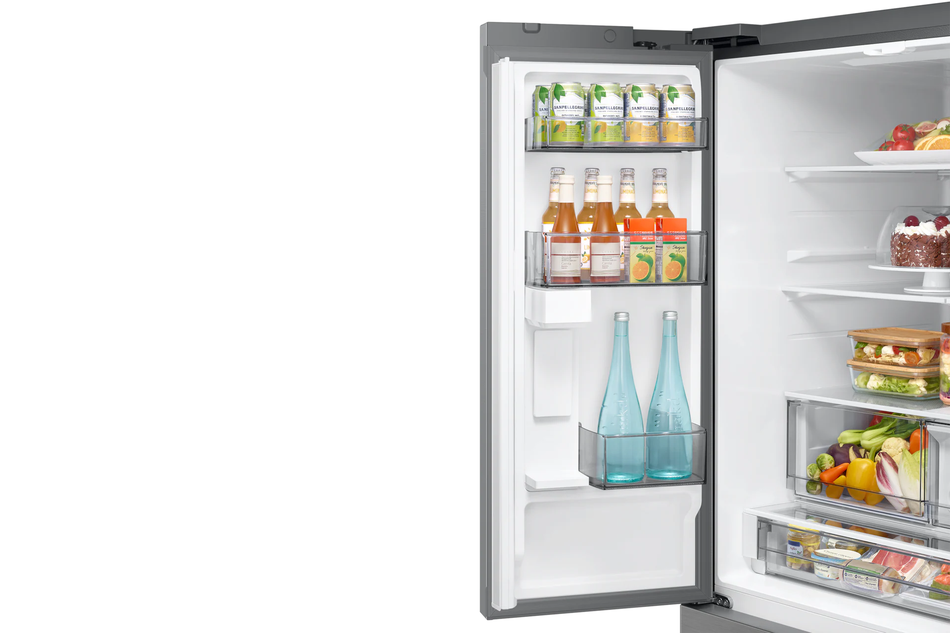 36" Samsung Bespoke AI 3-Door French Door Refrigerator with In-Door Tall Dispenser - RF70H30KERAA