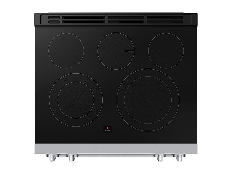 30" Samsung 6.3 Cu.Ft Electric Slide-In True Convection with Air Fry Max | Air Sous Vide - NSE80H63SWAC