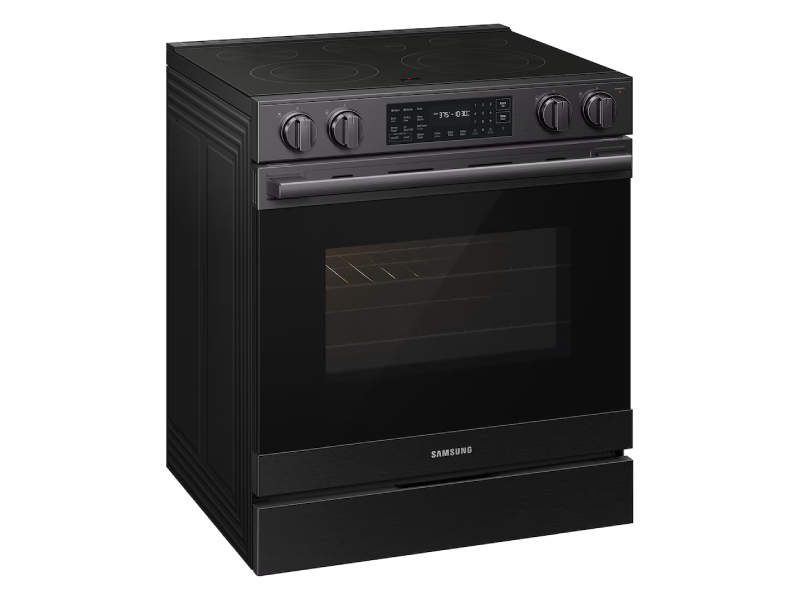 30" Samsung 6.3 Cu.Ft Electric Slide-In True Convection with Air Fry Max | Air Sous Vide - NSE80H63SEAC