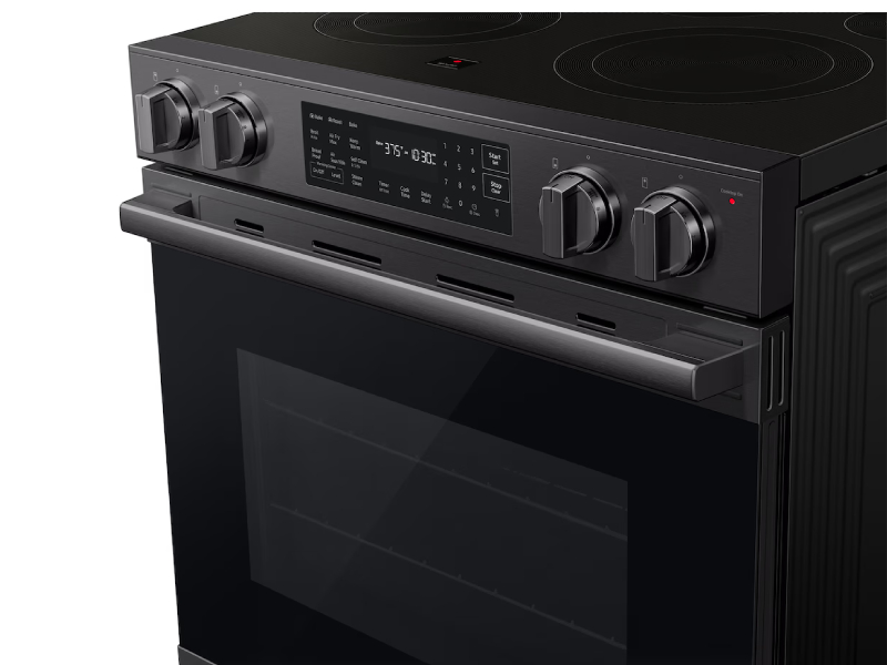 30" Samsung 6.3 Cu.Ft Electric Slide-In True Convection with Air Fry Max | Air Sous Vide - NSE80H63SEAC