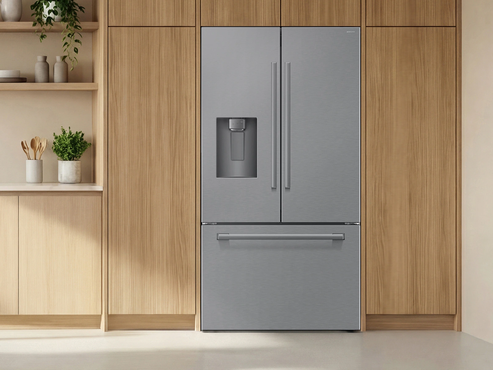 36" Samsung Bespoke AI 3-Door French Door Refrigerator - RF70H25GERAA
