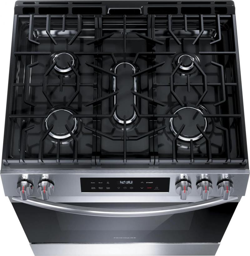 30" Frigidaire Front Control Gas Range with Air Fry - FCFG3082BS