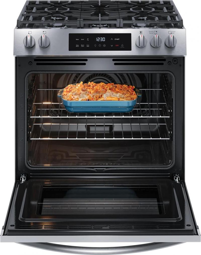 30" Frigidaire Front Control Gas Range with Air Fry - FCFG3082BS