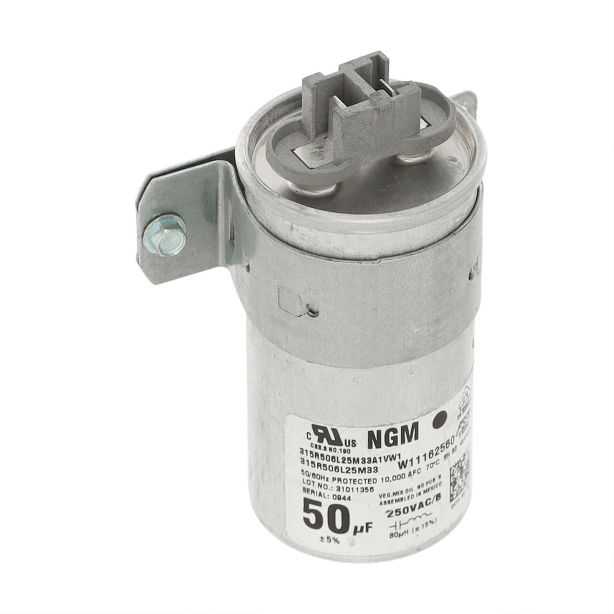 W11428524 - Genuine OEM Whirlpool Top Load Washer Run Capacitor