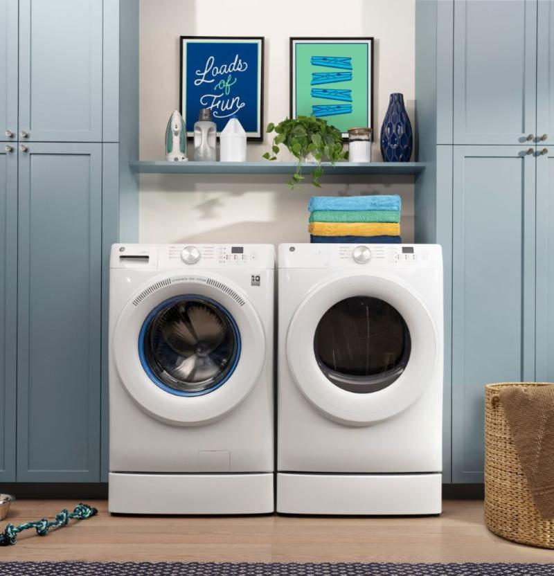 28" GE 7.8 cu. ft. Capacity Front Load Electric Dryer  with Sanitize Cycle White - GFD35ESMYWW