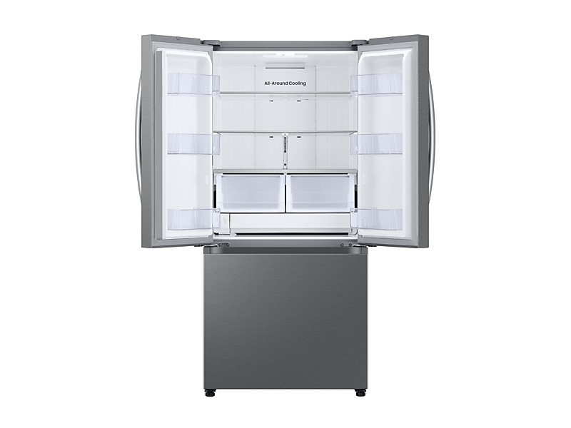 33" Samsung 25 Cu.Ft. RF50 Neo Bespoke AI 3-Door French Door Refrigerator - RF25C5A01SRAA